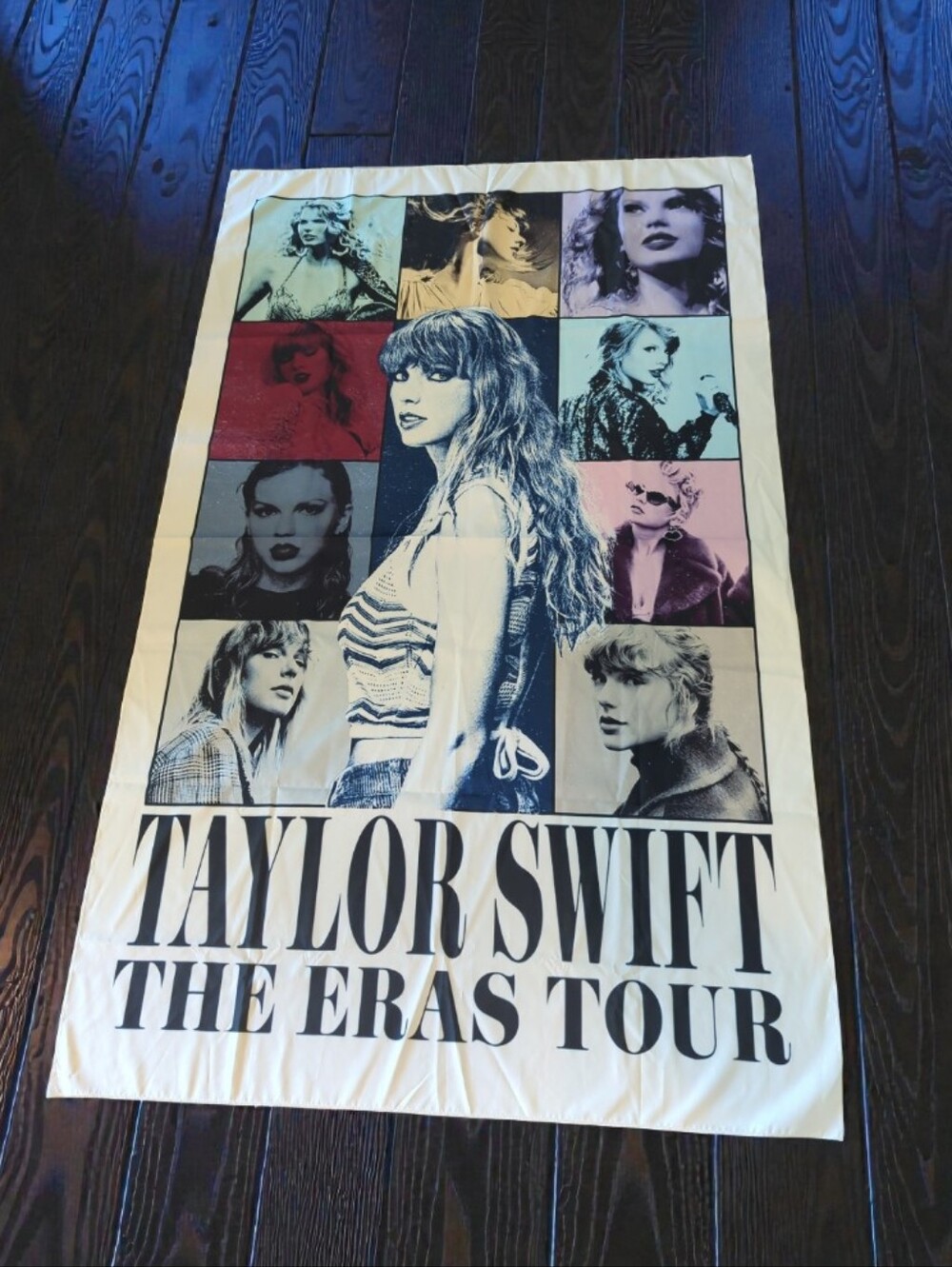 Taylor Swift 'The Eras Tour' Fabric Satin Banner/ Throw Large Multi Color